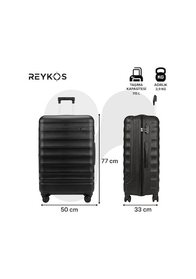 Reykos Rey-way Siyah Büyük Boy Valiz