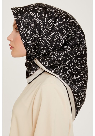 Armine İpek Eşarp 2025 Kış - 9246-06 Siyah Twill Siyah