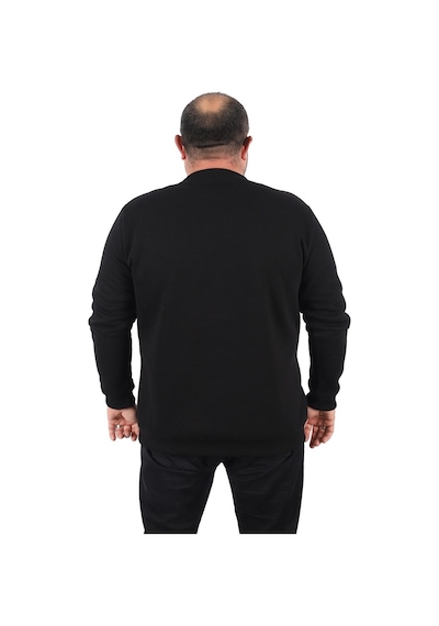 Moc Grande Mocgrande Büyük Beden Sweatshirt V Design 22742 Sıyah Siyah