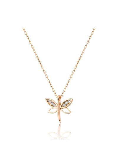 925 Ayar Gümüş Papatya Silver Minimal Şık Yusufçuk Kolye.rose.gold.rodaj Renk Seçeneğiyle