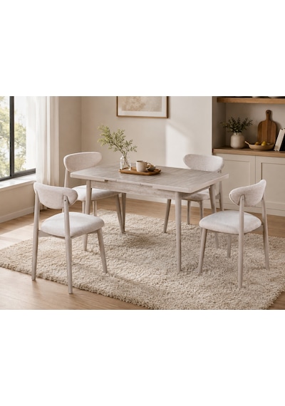 Ganni Home Lima Açılır Yemek Masası Traverten Gri Mdf Tabla, Gürgen İskeletli Modern Tasarım Traverten-gri Ganni Home Lima Açılır Yemek Masası Traverten Gri Mdf Tabla, Gürgen İskeletli Modern Tasarım Traverten-gri