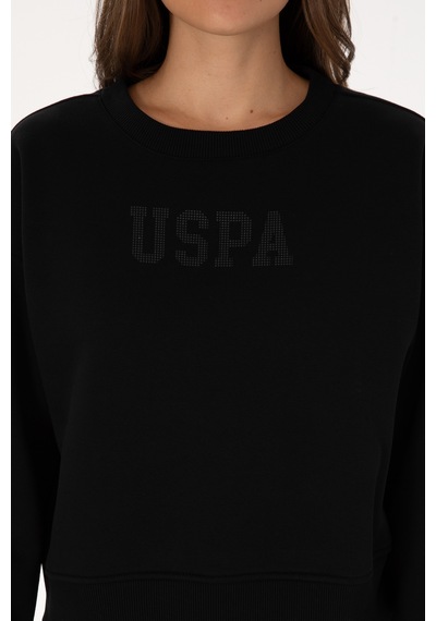 U.S. Polo Assn. Kadın Siyah Bisiklet Yaka Basic Sweatshirt 50307752-VR046