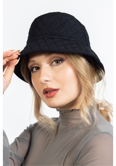 Ladycolor Kışlık Kapitone Bucket Balıkçı Şapka Siyah Siyah