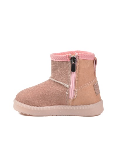 Ayakmod Pembe Simli İçi Kürklü Fermuarlı Bebek Bot 1212 B Pembe Simli