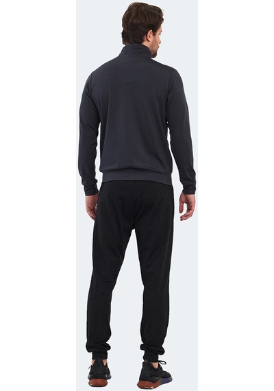 Slazenger KLOTEN IN Erkek Fermuarlı Dik Yaka Cepli Koyu Gri Eşofman Takımı