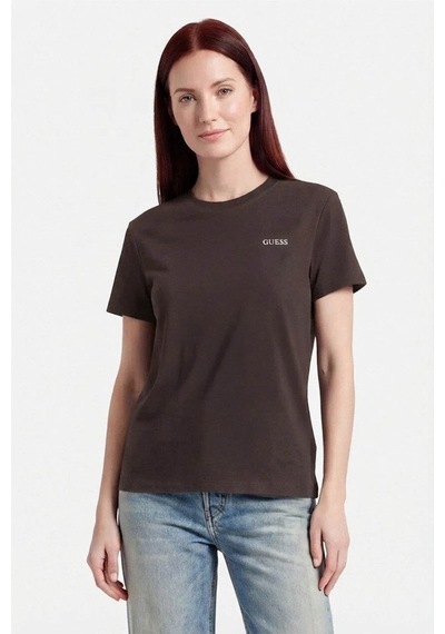 Guess Logo Kahverengi Kadın T-shirt V6gı03k2964-fj71
