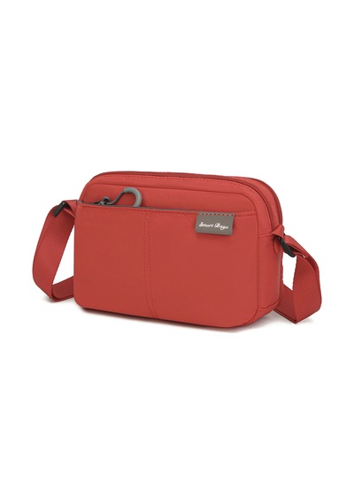 Smart Bags Kiremit Hafif Kumaş Çok Cepli Küçük Boy Günlük Kadın Çapraz Çanta