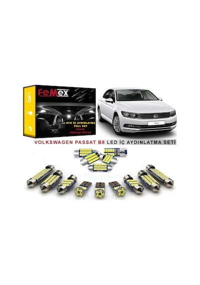Femex Volkswagen Passat B8 Led İç Aydınlatma Ampul Seti Femex Beyaz