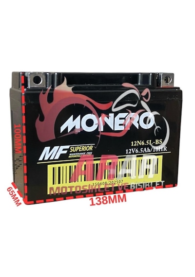 12n6,5l-bs / 12v-6,5ah Motosiklet Akü Cg-arr50031