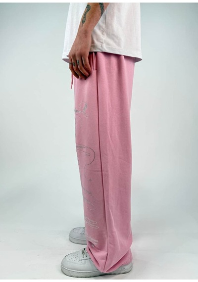 Zaee Nmt Taşlı Baggy Eşofman Altı Pembe