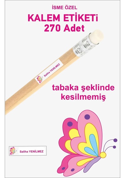 Öğrenci Etiketi Isimli Kelebek Okul Kalem Etiketi Kalem Sticker
