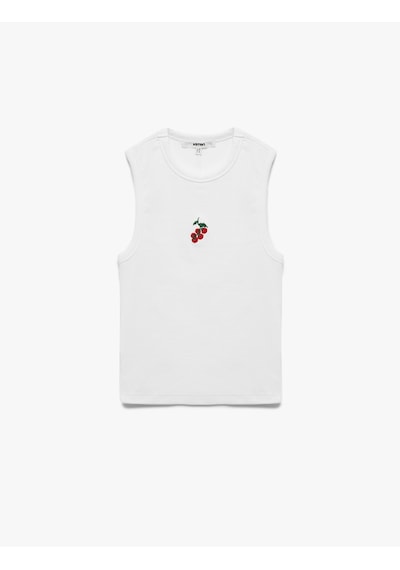 Koton Pamuklu Slim Fit Bisiklet Yaka Domates Nakış Detaylı Kolsuz Tişört Beyaz 5sak10730ek Beyaz Koton Pamuklu Slim Fit Bisiklet Yaka Domates Nakış Detaylı Kolsuz Tişört Beyaz 5sak10730ek Beyaz
