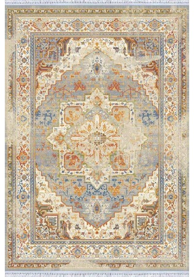 Tarçın Klasik Göbekli Dokuma Pamuk Taban Kaymaz Kilim Klm077n11