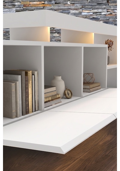 Luma Led Işıklı Tv Ünitesi 160 Cm - Modern Tv Sehpası Beyaz Luma Led Işıklı Tv Ünitesi 160 Cm - Modern Tv Sehpası Beyaz