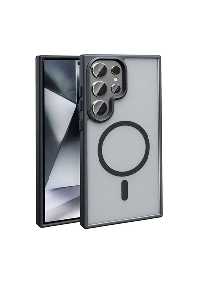Zore Galaxy S23 Ultra Kılıf Magsafe Şarj Özellikli Mat Arka Yüzey Nvth Sio Kapak-siyah