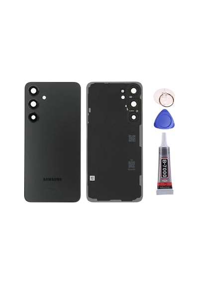 Samsung S24 Plus Siyah Uyumlu Arka Kapak Batarya Kapağı Pil Kapağı Yapışkan Ve Sökme Aparatıyla Beraber Full Set Siyah