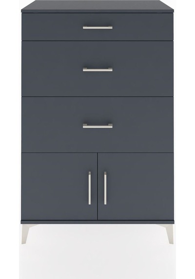 Hyperion Dolap 3 Çekmeceli 2 Kapaklı 88x44x134 Antrasit-antrasit Antrasit