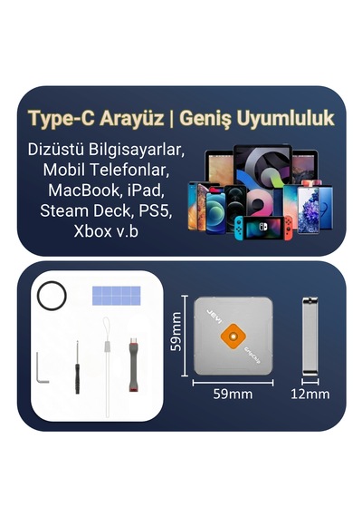 Jeyı Gripchip İ9-heart Manyetik M.2 2230 Nvme Ssd Kutusu - Magsafe-prores Kayıt-8k/4k Ekran Paylaşımı-10gbps Usb 3.2 Gen2-100w Pd Şarj Destekli Disk Kutusu