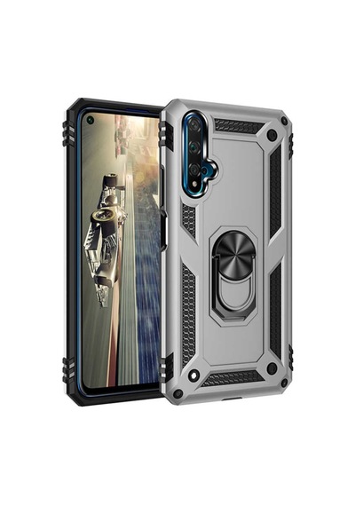 Huawei Nova 5T Kılıf Zore Vega Yüzüklü Standlı Zırh Kılıf