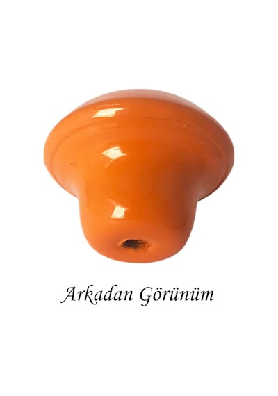 15 Adet Turuncu Noktalı Mantar Düğme Kulp Çocuk Bebek Mobilya Çekmece Dolap Kapak Kulbu Metal Kulp Aksesuarları Vidalı