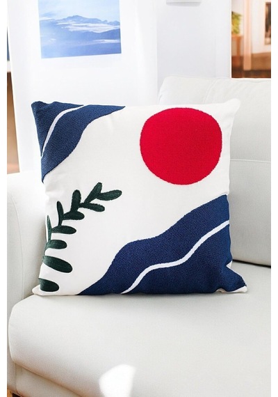 Asdiva Bohem 45x45 Özel Tasarım Punch Panç Süzene Desen Dekoratif Kırlent Kılıfı Modern Beyaz 30 Diğer