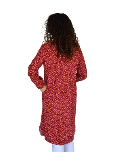 Kadın Uzun Çiçek Baskılı Desen Viscon Bluz Bgl-st04290 Bordo Kadın Uzun Çiçek Baskılı Desen Viscon Bluz Bgl-st04290 Bordo