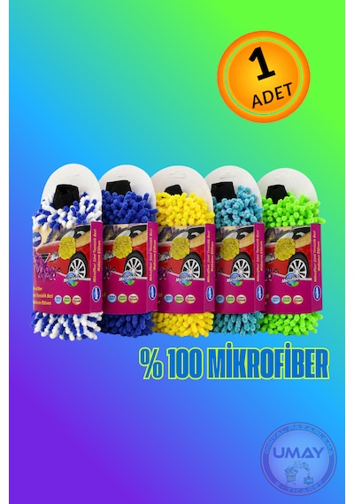 Mikrofiber Şönil Oto Yıkama Temizlik Eldiveni Emici Makarna Bez Araç Temizlik Eldiveni 1 Adet