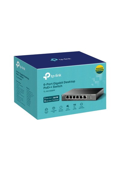 Tp-lınk Tl-sg1006pp, 6 Port, Gigabit, 4 Port Poe 64w, Yönetilemez, Metal Kasa, Masaüstü Switch