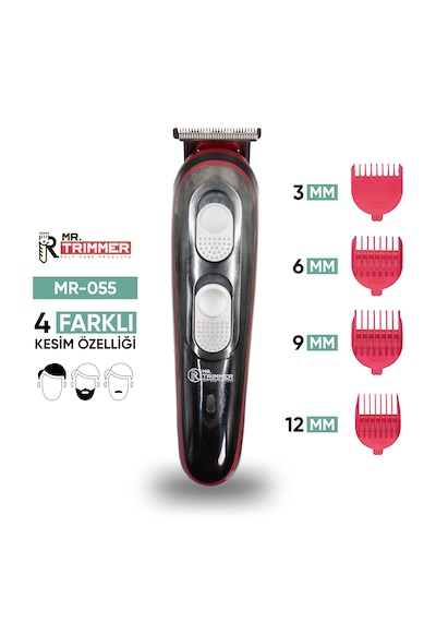 Şarjlı Kademeli Saç Sakal Tıraş Makinesi Erkek Kişisel Bakım Mr-055 1.5 Saat