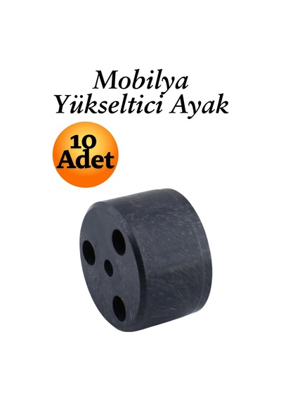 Capsule 3.7 Cm Siyah 10 Adet Mobilya Ayak Yükseltici Baza Ayağı Koltuk Kanepe Altı Puf Ayakları Siyah Siyah