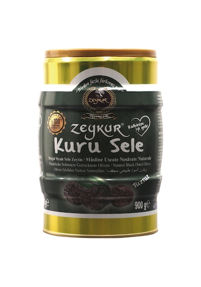 Zeykur Zeytinleri Diyet Light Tuzsuz Kuru Sele Siyah Zeytin 900 G