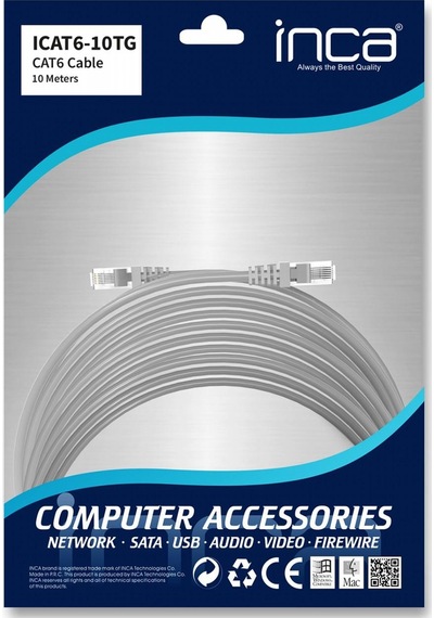 Inca 10metre Cat6 Utp Icat6-10tg Gri Patch Kablo-213588