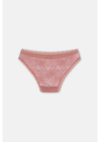 Suwen 3lü Dantelli Normal Bel Slip Külot St00496011343 Kahverengi - Ten - Pembe