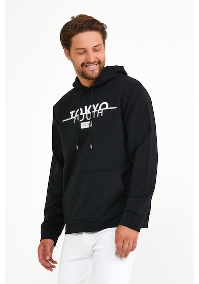 Erkek Kapşonlu Regular Fit Tokyo Baskılı Sweatshirt Spr22sw164 001