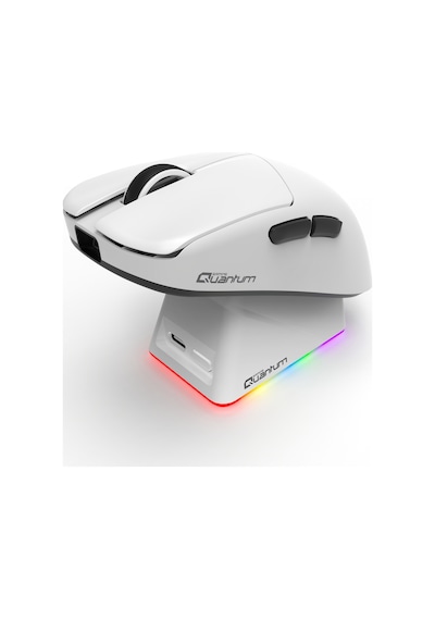 Quantum Gaming Fluxmouse G13 Pro 1000hz Paw3311 Rgb Şarj İstasyonlu 22.000 Dpı Kablosuz Beyaz Gaming Mouse