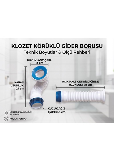 Körüklü Klozet Kadası Beyaz