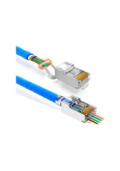 Cat7 Cat6A EZ Yeni Nesil RJ45 Delikli Metal Konnektör - 100 Adet
