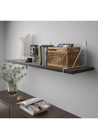 Ikea Bergshult/pershult Duvar Rafı 120x30 Cm Kahverengi - Beyaz