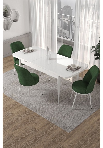 Canisa Kor Serisi 70x114 Açılabilir Mutfak Masası Takımı Beyaz Masa 4 Haki Yeşil Sandalye Masa Beyaz Sandalyeler Haki Yeşili Canisa Kor Serisi 70x114 Açılabilir Mutfak Masası Takımı Beyaz Masa 4 Haki Yeşil Sandalye Masa Beyaz Sandalyeler Haki Yeşili