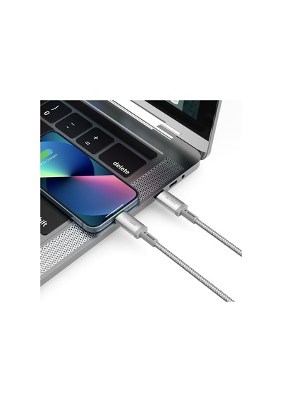 Wiwu Wi-c083 Maglink Serisi Işıklı Magnetik Type-c To Lightning Pd Data Ve Şarj Kablosu 27w 1m Gri