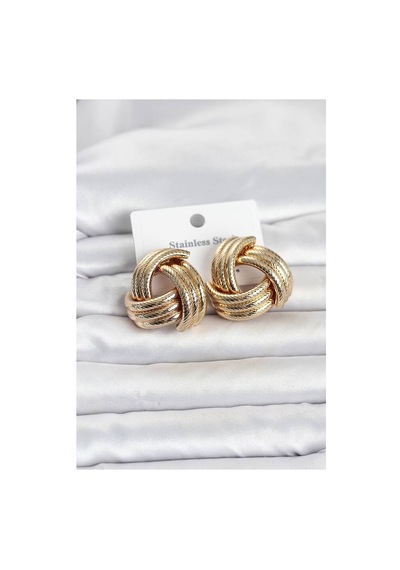 316l Çelik Gold Renk Sarmal Model Kadın Küpe Tj-bkp11841 Evimdeyokyok