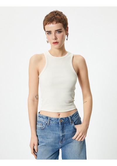 Koton Basic Halter Yaka Atlet Ribanalı Pamuklu Bej 4sal30065ık 4SAL30065IK050 Koton Basic Halter Yaka Atlet Ribanalı Pamuklu Bej 4sal30065ık 4SAL30065IK050