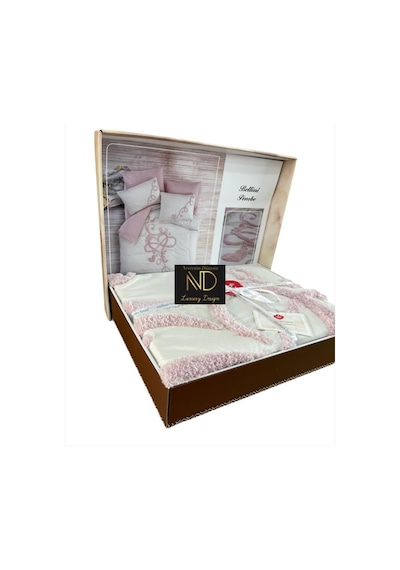 Cotton Box Puff Nakışlı Ranforce Çift Kişilik Anneler Günü Nevresim Takımı Bellini Pembe Çok Renkli