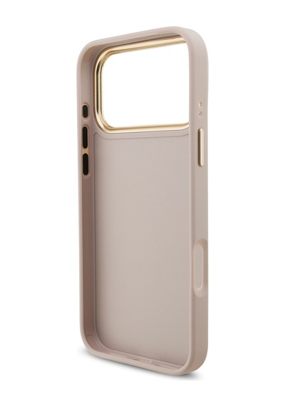 Apple iPhone Uyumlu 18 Pro Max  Kılıf Guess  Lisanslı 4g Büyük Metal Logolu Kalın Askılı Kapak Pembe