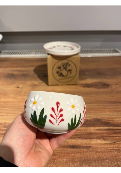 Papatya Kırmızı Seramik Kupa, Mug, Double Türk Kahvesi Filtre Kah