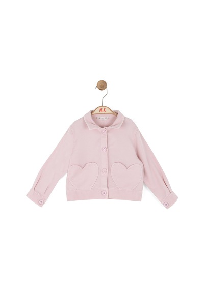 Nk Kids Kız Çocuk Kalpli Ceket Nk-31620 Pudra