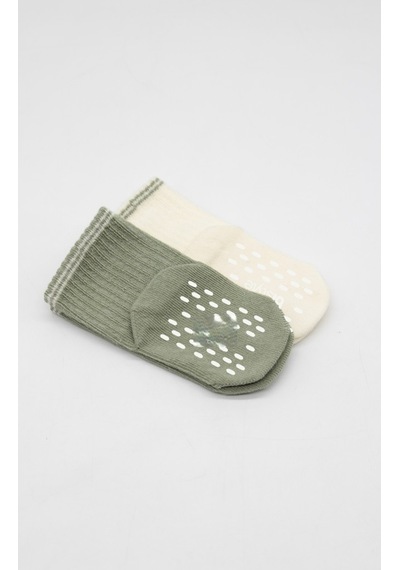 Erturkstore Çemberli Basic Penye Kaymaz Soket Çorap 2li 10146 Nil Çok Renkli