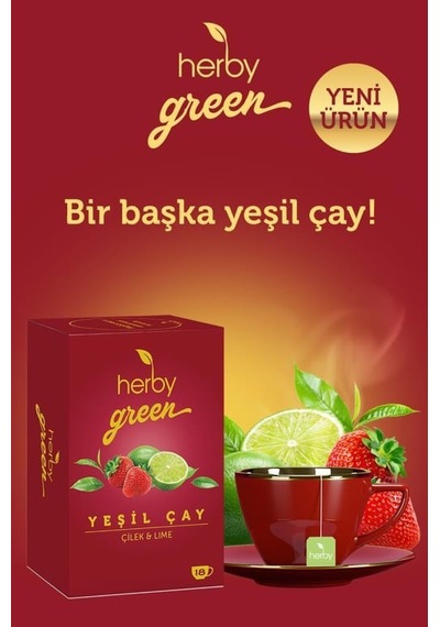 Herby Yeşil Çay Çilek Ve Lime 6'li Paket