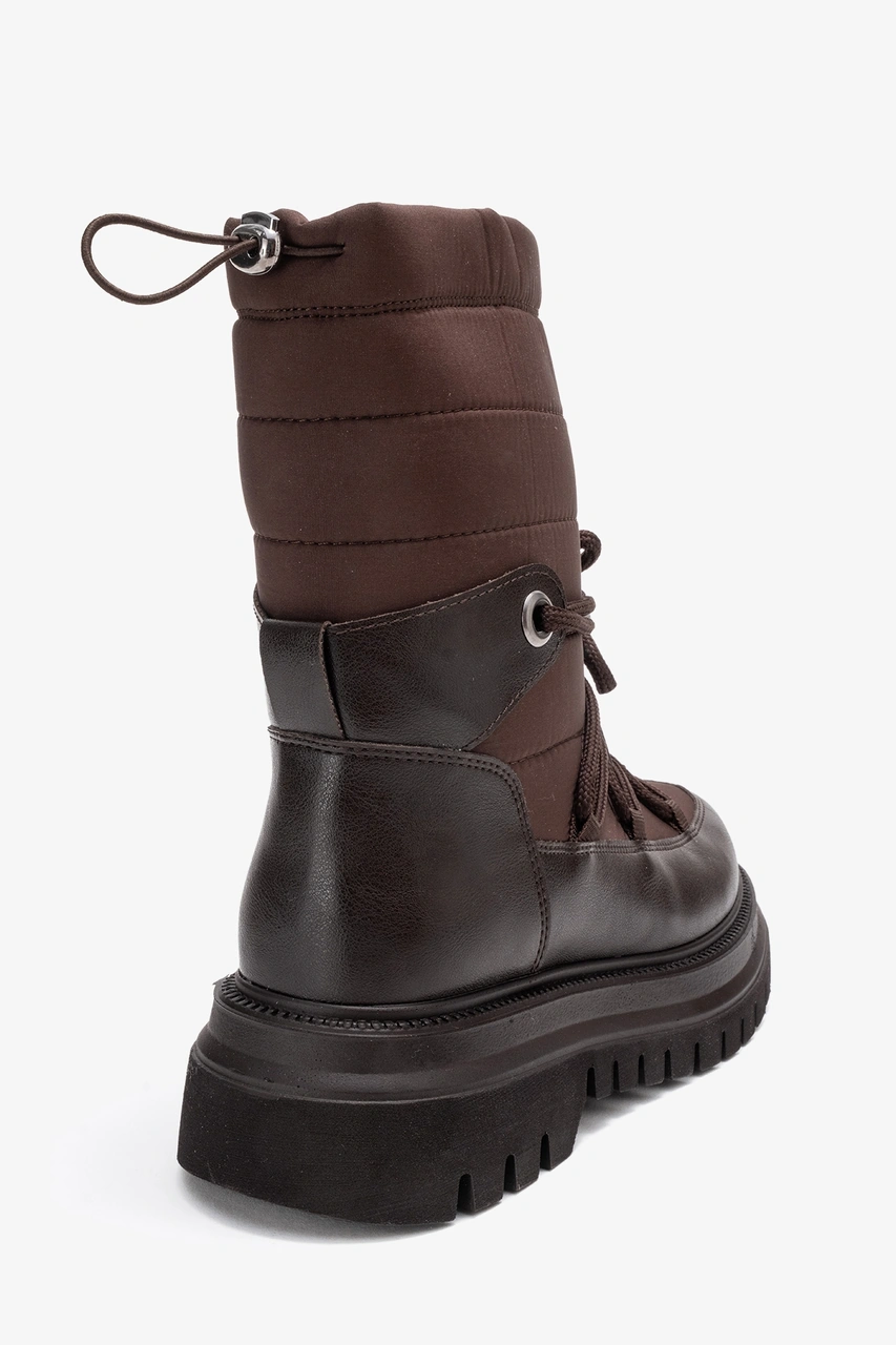 Luvishoes Luvi Shoes Weld Kahverengi Cilt Kadın Kar Botu Kahverengi Deri