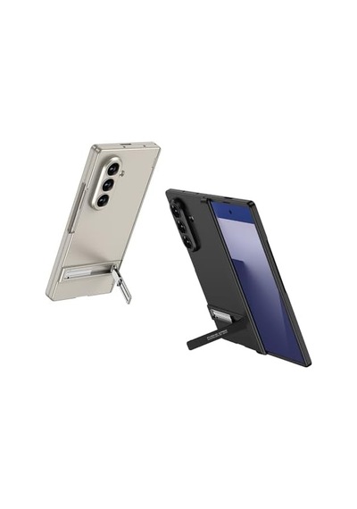 Senon Galaxy Uyumlu Z Fold 7 Kılıf Zore Kıpta Standlı Kapak Siyah